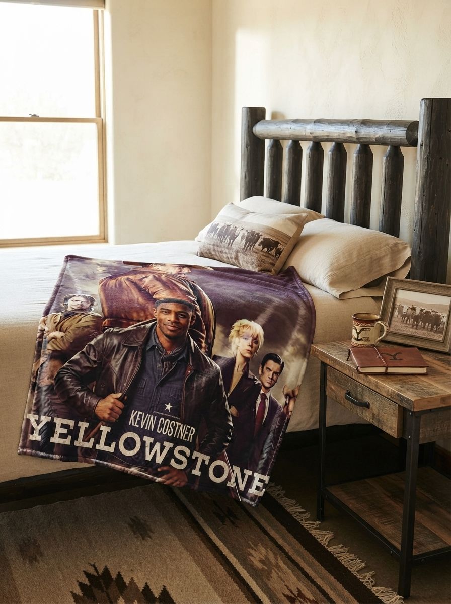 Custom Photo Flannel Fleece Throw Blanket Personalized Western Drama Fan Keepsake Cozy Couch Cover