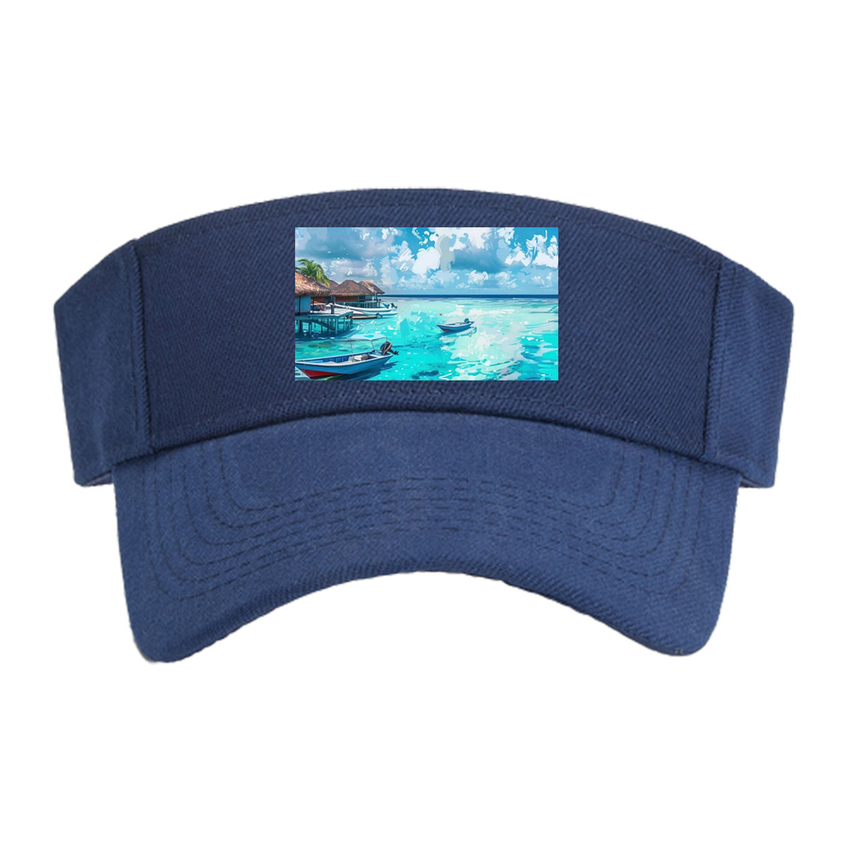 Crystal Clear Waters and Boats Under a Summer Sky -  Visor cap