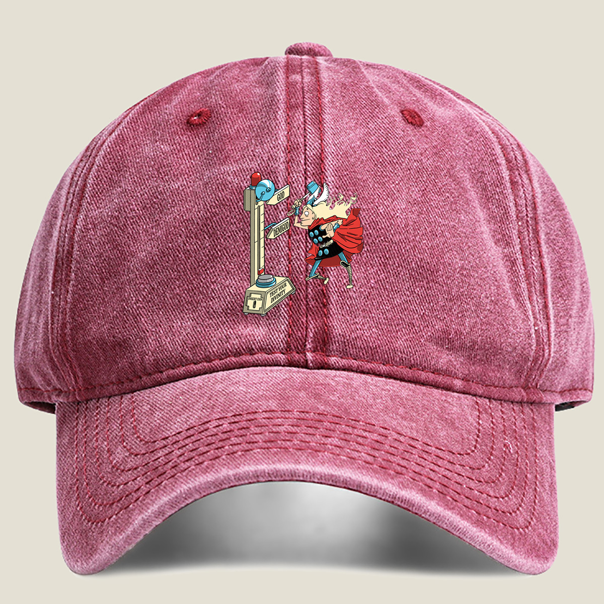 Thor Tests His Divinity - Washed Denim - Baseball Cap