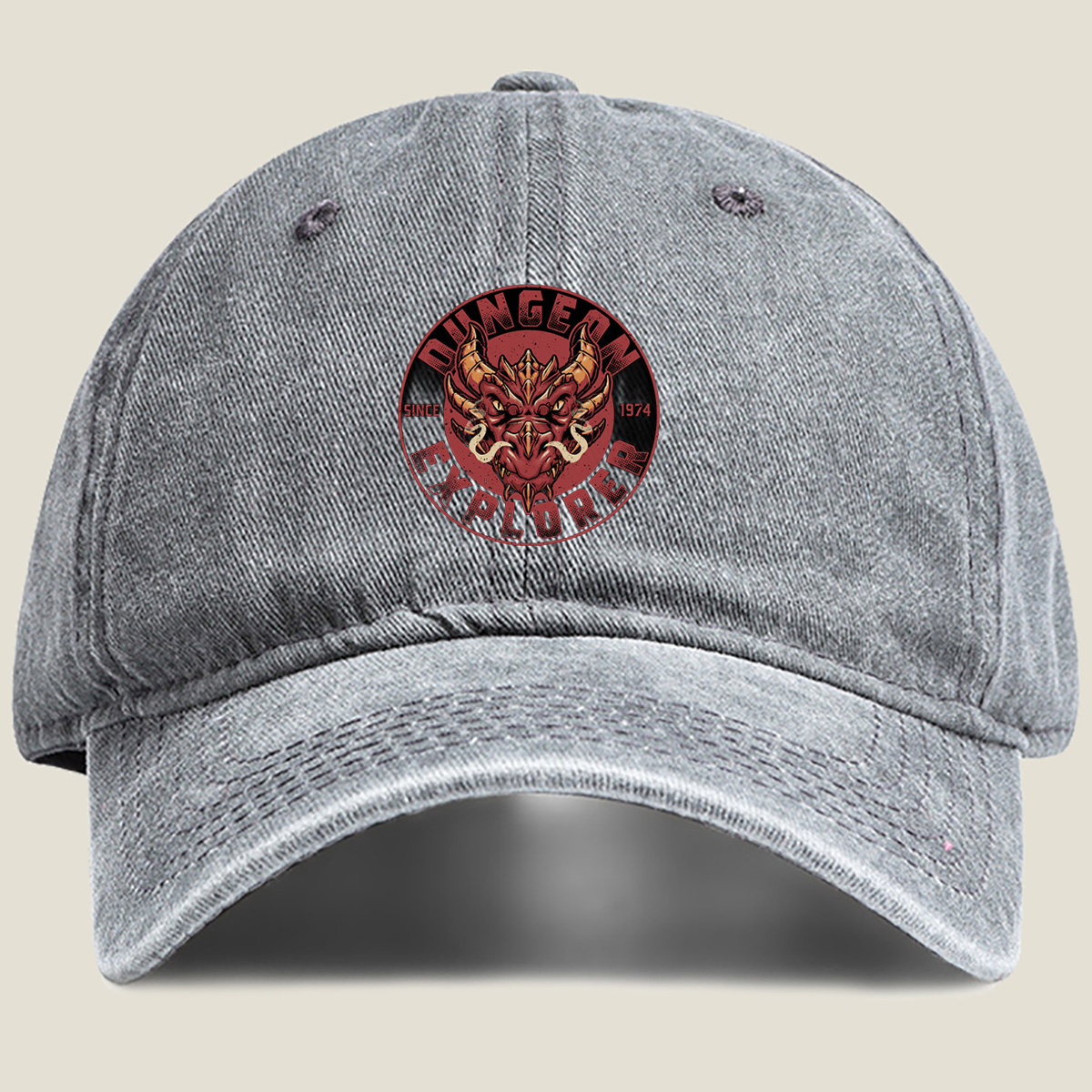 Dungeon Explorer: Red Dragon Emblem - Washed Denim - Baseball Cap