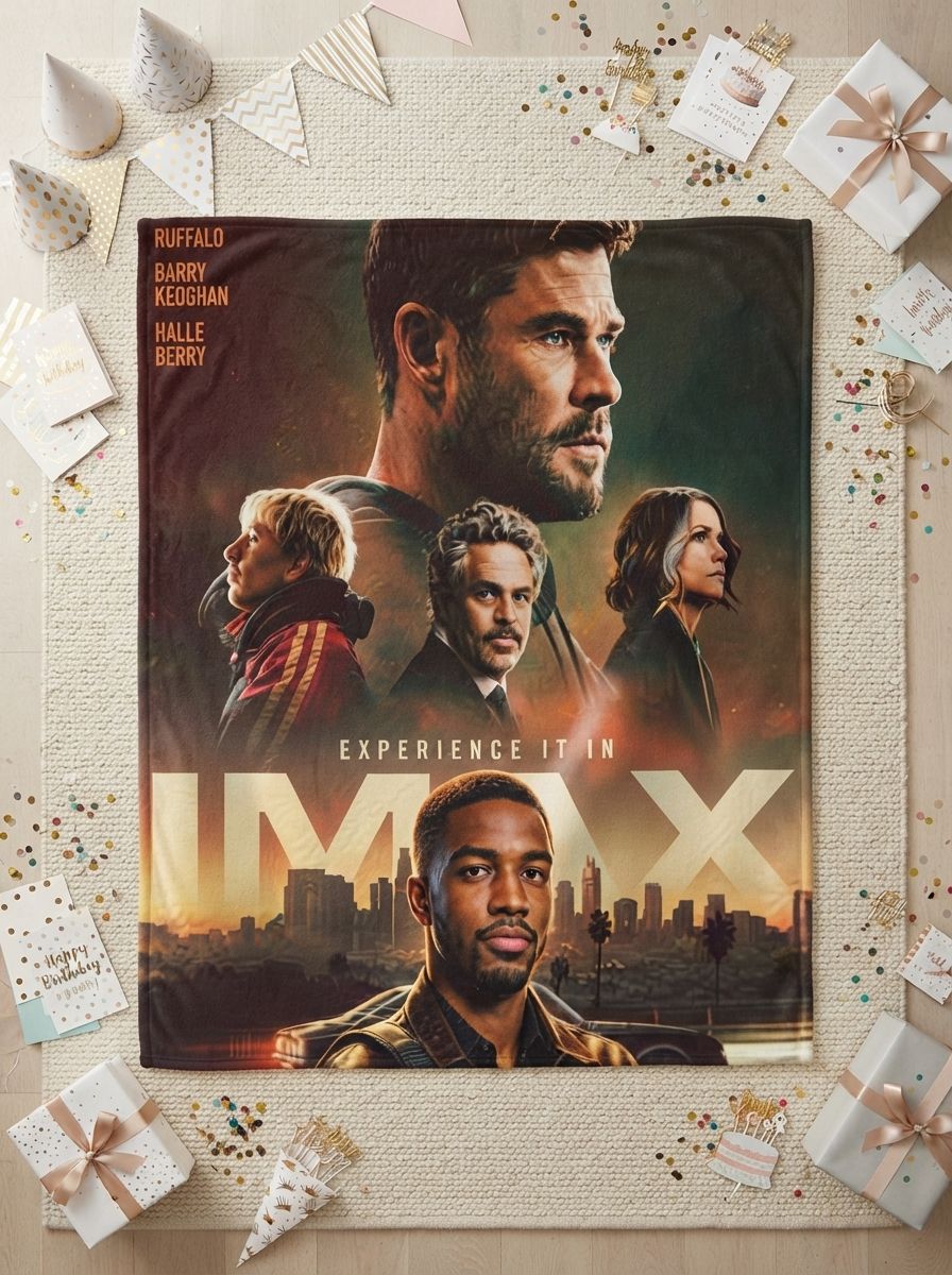 Custom Photo Flannel Fleece Blanket Personalized Movie Poster Portrait Design Ultra Soft Anti Pilling Throw for Sofa