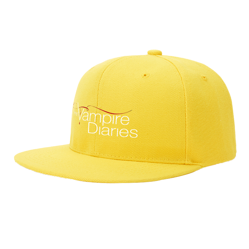 Flat Brim Baseball Cap The Vampire Diaries Logo Print Streetwear Underground Skate Style for Basketball Court Skate Park Urban Lifestyle Riders Rappers Streetwear Enthusiasts