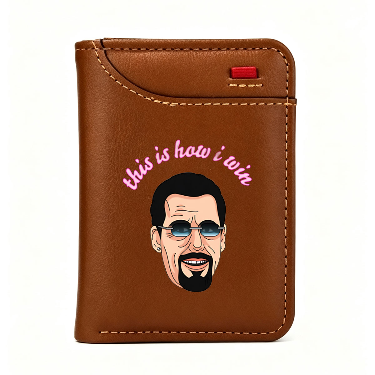 This Is How I Win - Caricature of a Man with Sunglasses and Goatee - Vertical Style Wallet
