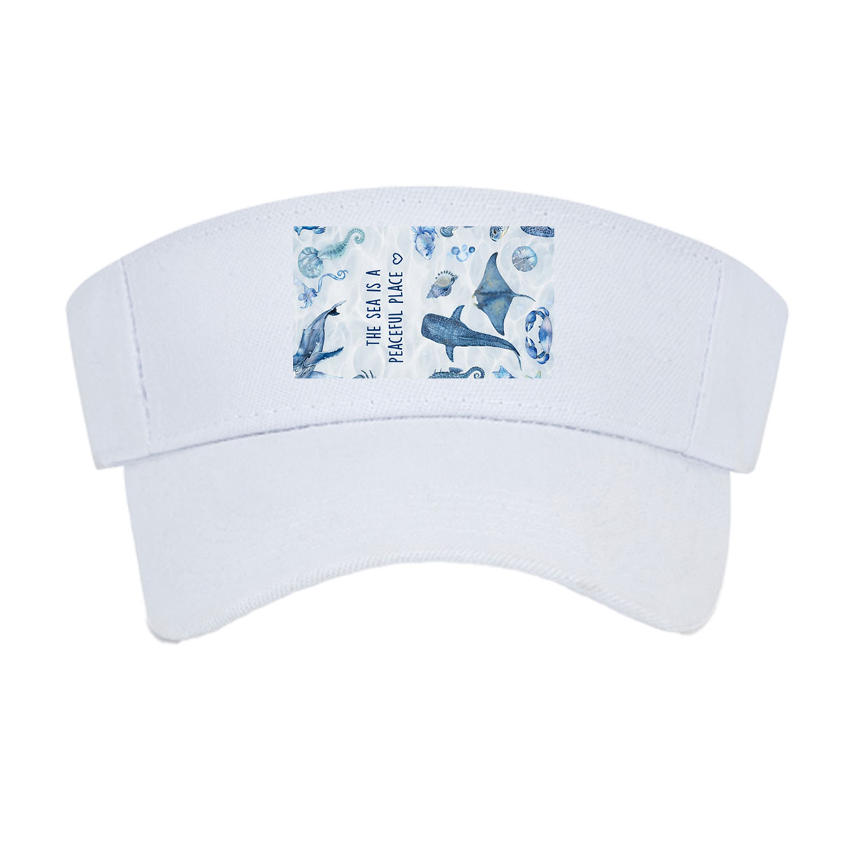 Underwater Serenity: Marine Life in Blue Hues -  Visor cap