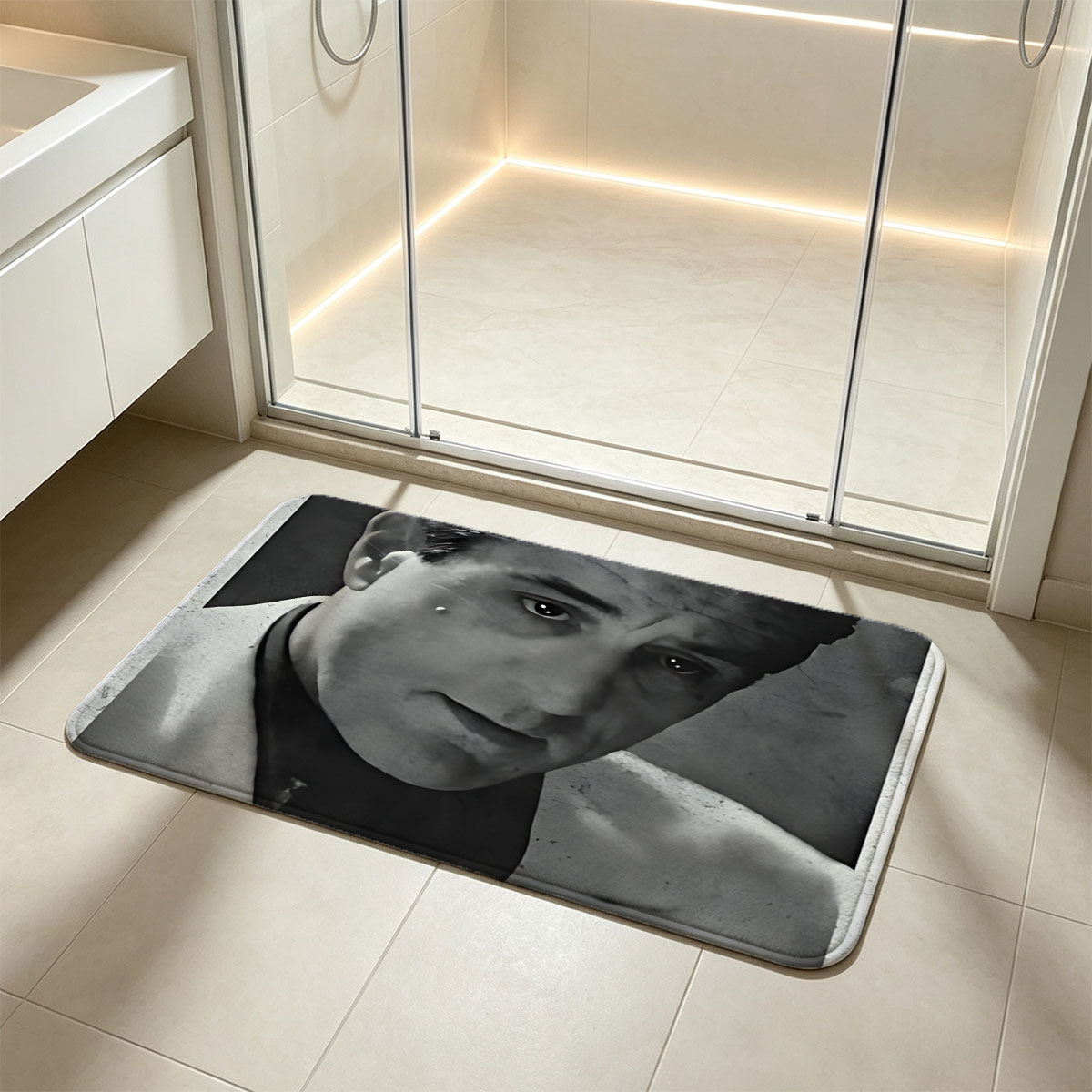 Classic Portrait of a Distinguished Man in a Suit - Flannel floor mat