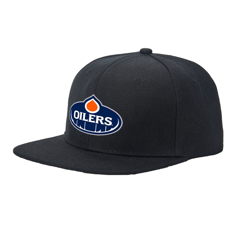 Flat Brim Baseball Cap Oilers Logo Print Streetwear Underground Skate Style for Basketball Court Skate Park Urban Lifestyle Skaters Rappers Streetwear Enthusiasts