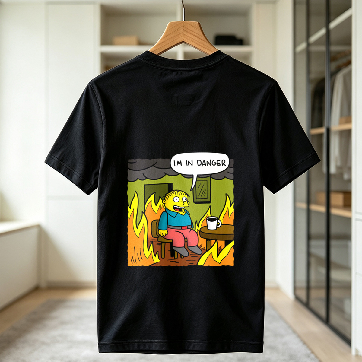 Simpsons Character in Burning Room - Tee