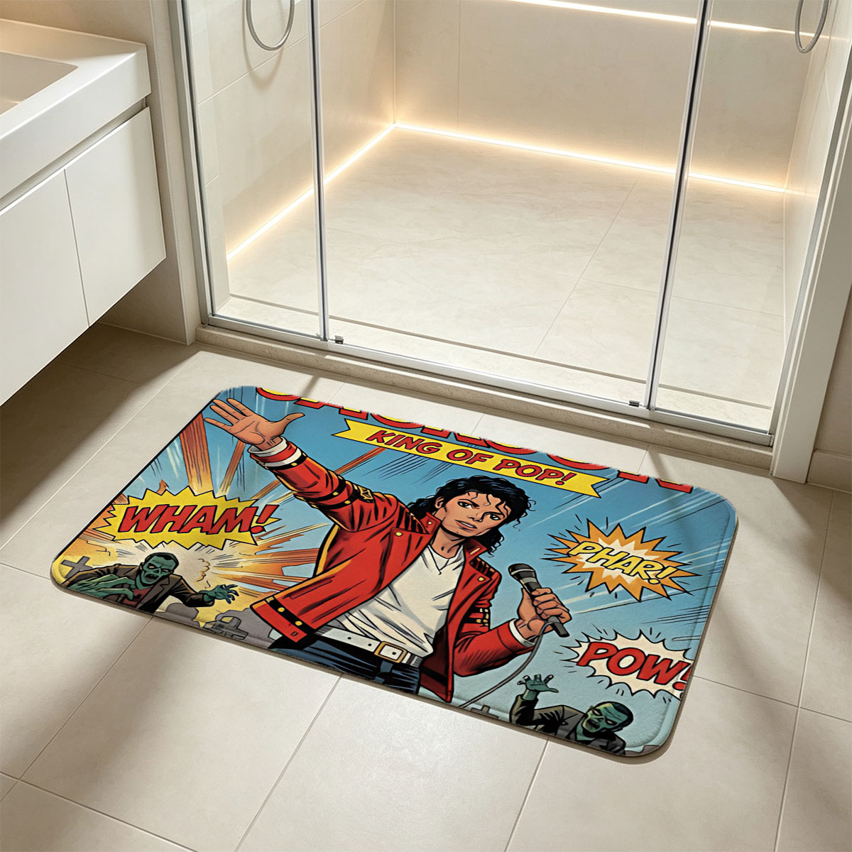 Michael Jackson: King of Pop! Zombies Attack - Flannel floor mat