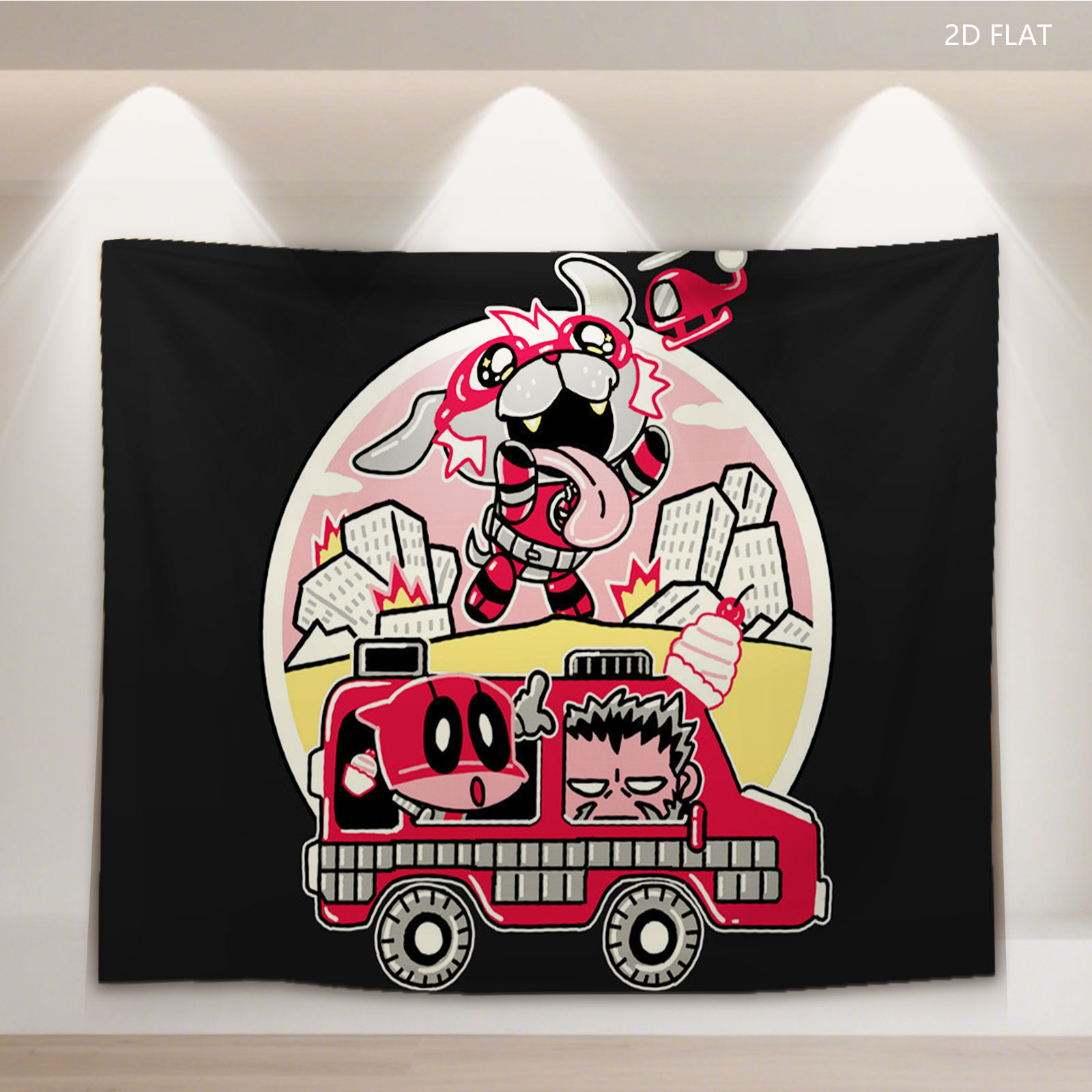 Teen Titans Go! Fire Truck Chaos with Beast Boy and Cyborg - Tapestry