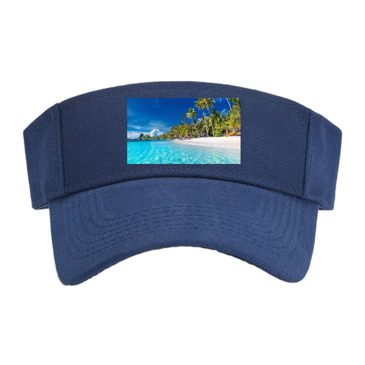 Crystal Clear Waters and Palm Trees on a Tropical Beach -  Visor cap