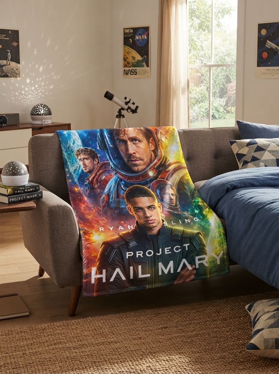 Custom Photo Face Flannel Fleece Throw Blanket, Personalized Sci-Fi Astronaut Movie Poster Velvet Soft Lightweight Warm