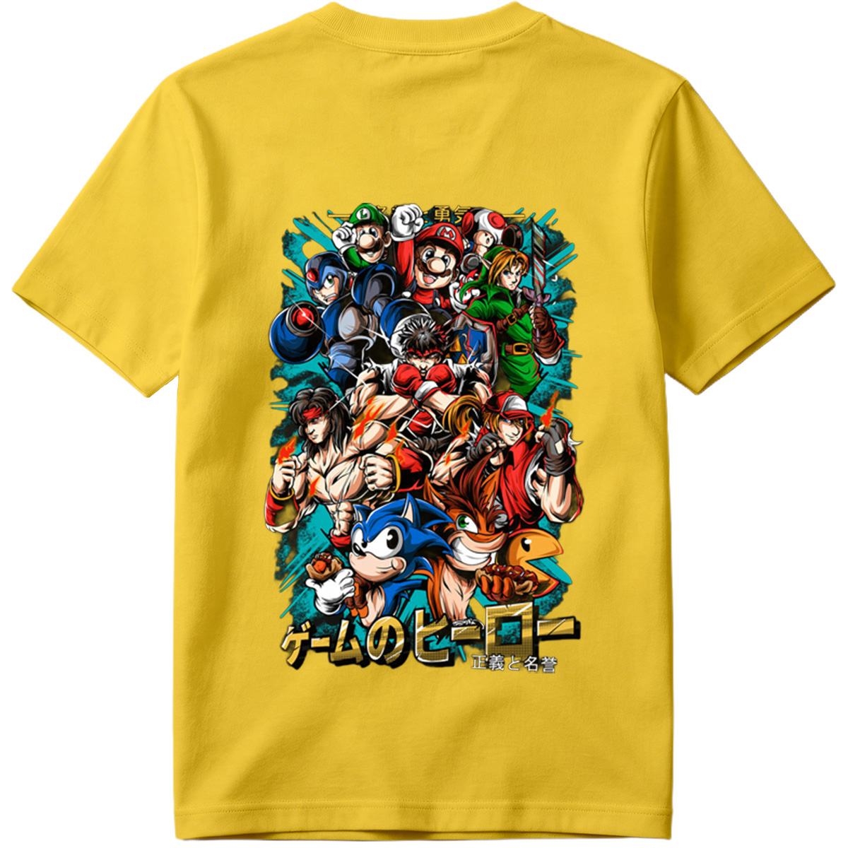 Game Heroes: Mario, Sonic, Link, Ryu, and More - Tee