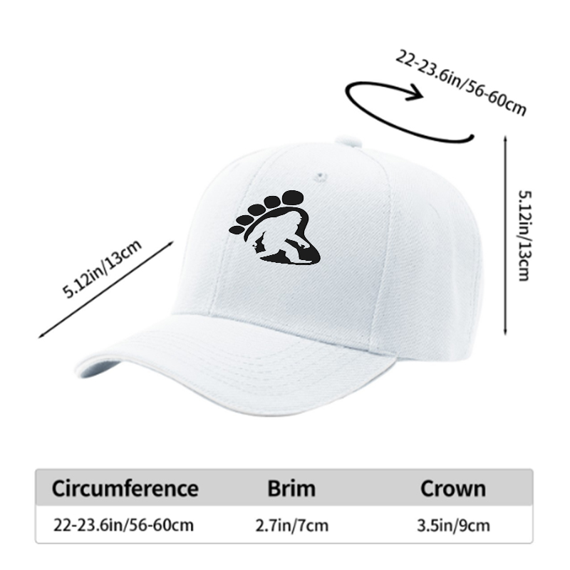 Unisex Classic Sandwich Hat with Bigfoot Silhouette Print | Outdoor Adventure Cap for Hiking, Camping, and Nature Enthusiasts | Lightweight Breathable Sun Protection Hat for Men and Women