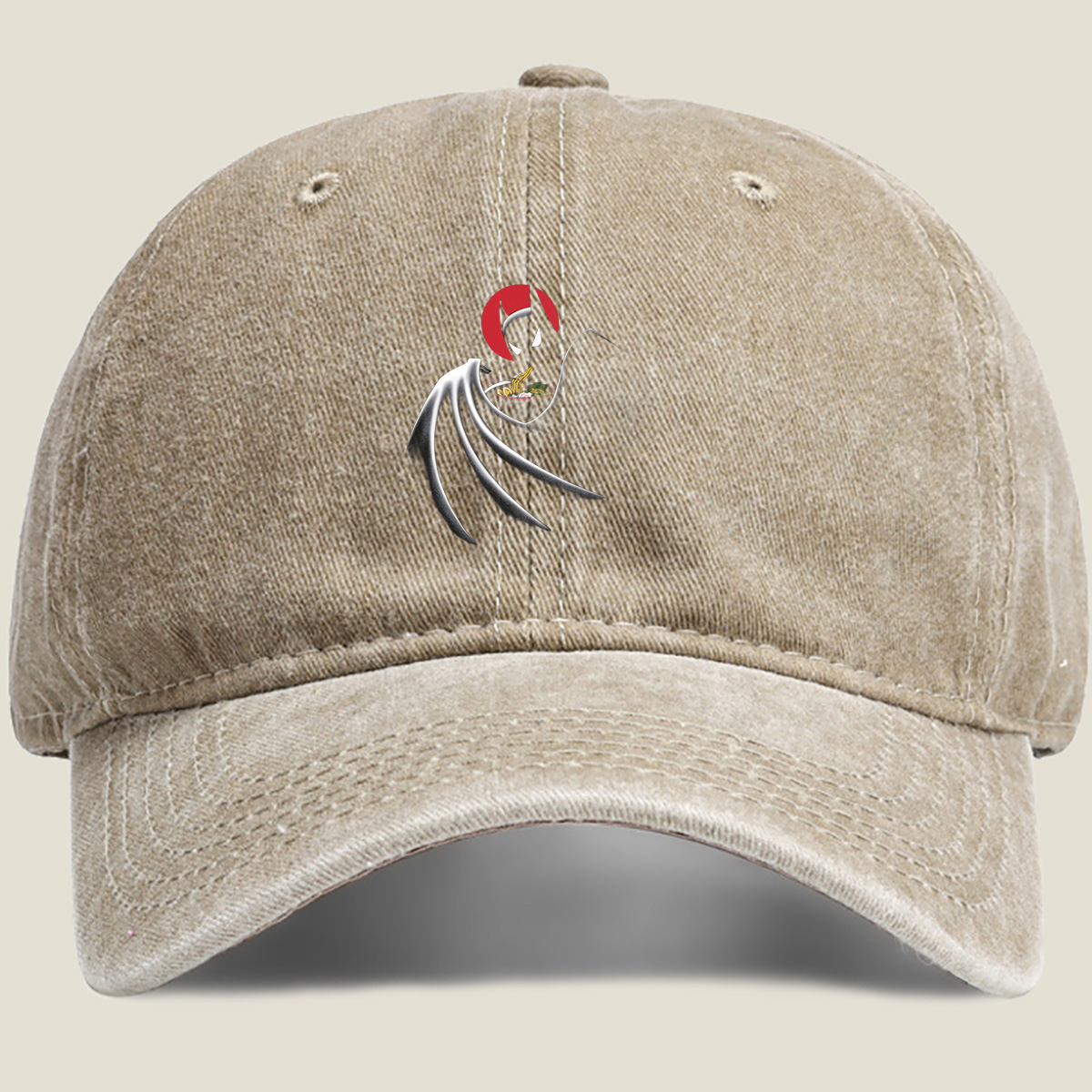 Batman Eating Ramen - Washed Denim - Baseball Cap