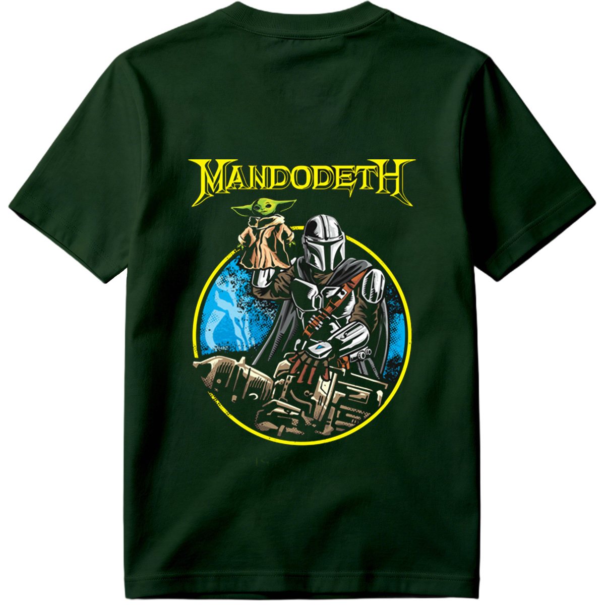 Mandalorian and Yoda in a Heavy Metal Style: Mandodeth - Tee