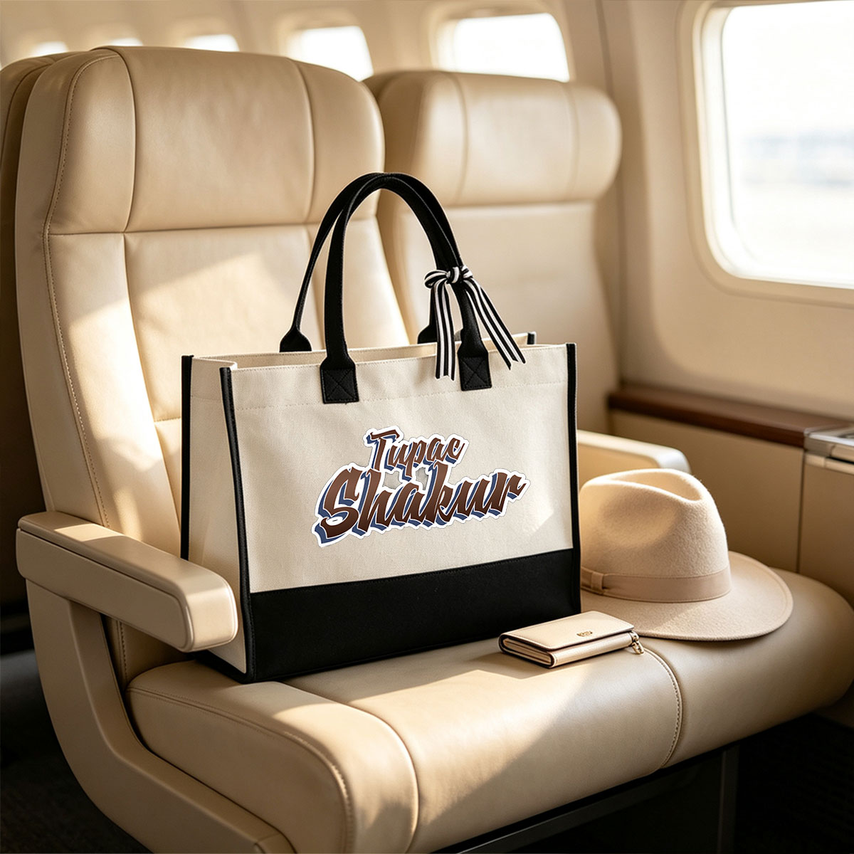 Tupac Shakur Signature Logo - Canvas patchwork gift tote bag