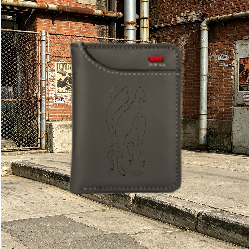 Unisex Vertical Wallet with Dinosaur Silhouette Print and 
