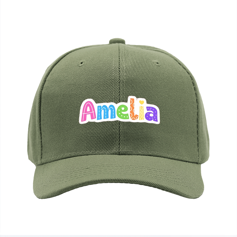 1pc New Baseball Cap with Colorful Amelia Letter Print Unisex Adjustable Hat for Outdoor Activities and Casual Wear Adults and Teens