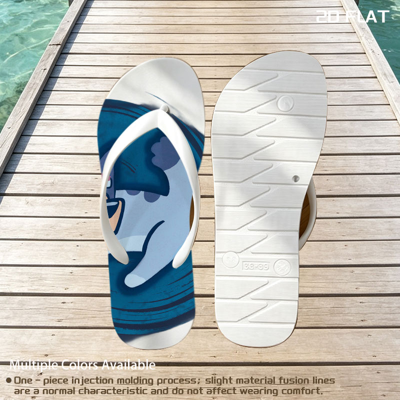 Bluey in a Swirling Blue Circle -  flip-flops