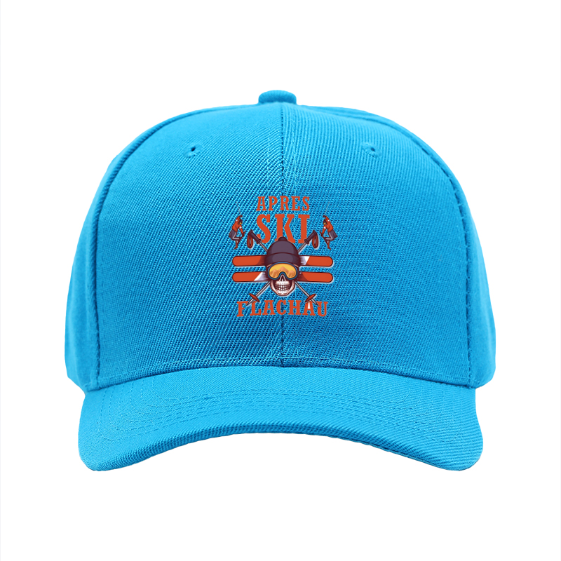 1pc New Baseball Cap with Apres Ski Flachau Skull and Snowboard Print Unisex Adjustable Hat for Outdoor Winter Activities Adults and Teens