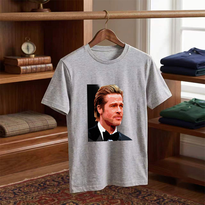 Brad Pitt in a Tuxedo Portrait - Tee