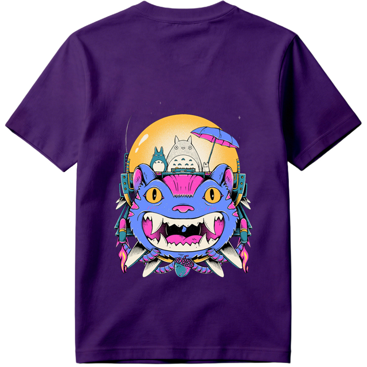 Totoro and Cheshire Cat in Space Adventure - Tee