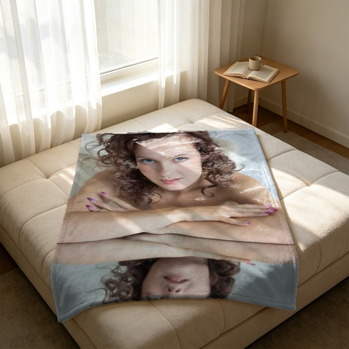 Pink Bunny Ears Lingerie Seduction - Blanket
