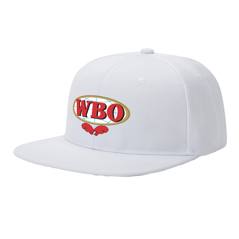 Flat Brim Baseball Cap WBO Boxing Logo Print Streetwear Underground Skate Style for Boxing Gym Basketball Court Urban Athletes and Hip Hop Culture Fans