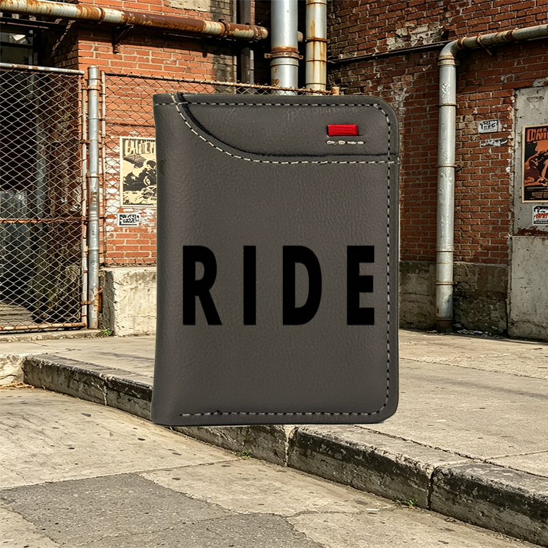 Unisex Vertical Wallet with Ride Print Design - Compact RFID Blocking Wallet for Daily Use, Perfect for Travel, Work, and Casual Outings - Ideal for Men and Women Seeking Stylish and Functional Accessory