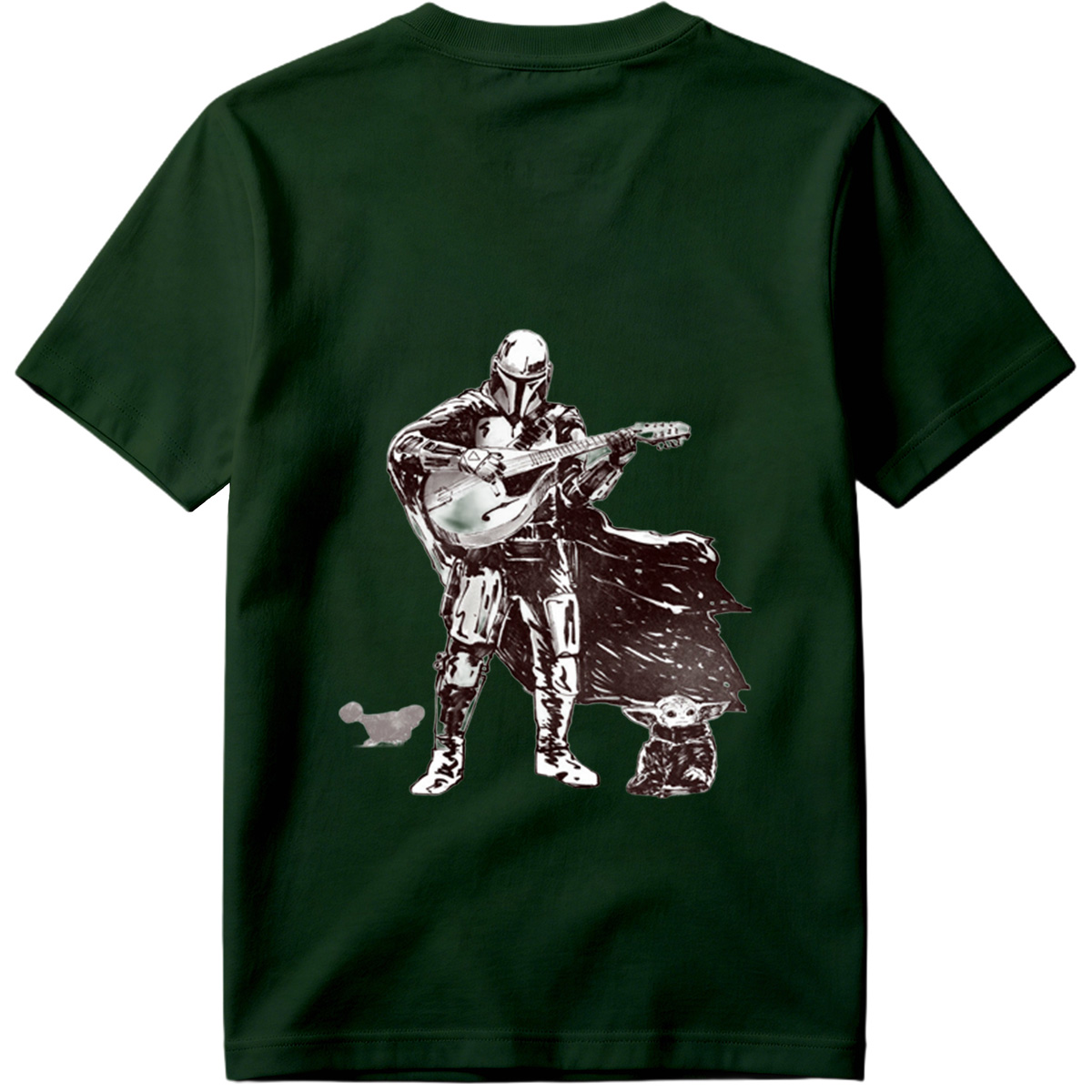 The Mandalorian Playing Mandolin with Grogu - Tee