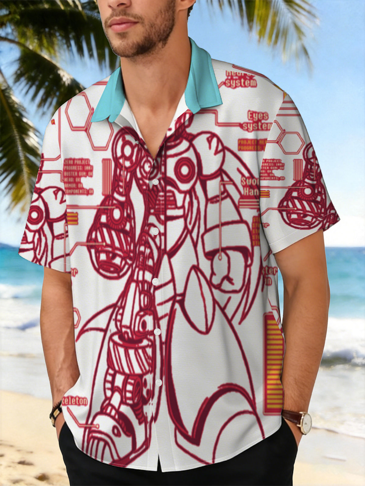 Mega Man Zero: Neural System, Eyes, Sword Hand, Buster Gun, Skeleton - Project A01-Zero 1993 -  Shirt