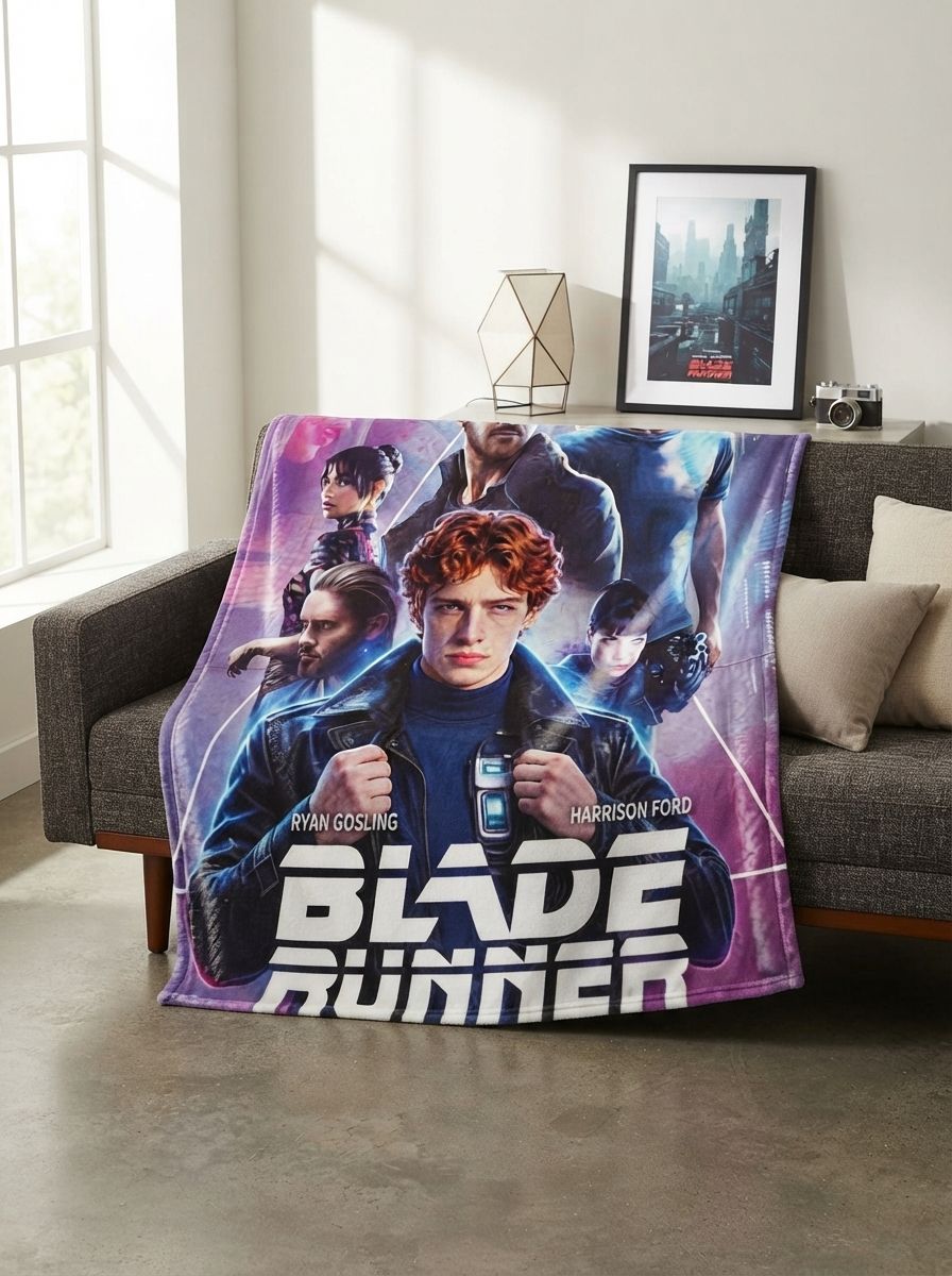 Custom Photo Face Blanket Personalized Sci-Fi Movie Poster Ultra Soft Warm Anti-Pilling Flannel Fleece Throw Cover for