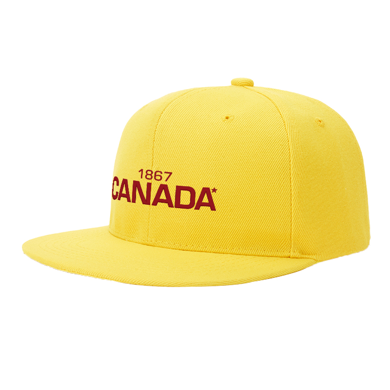 Flat Brim Baseball Cap 1867 Canada Logo Print Streetwear Underground Skate Style for Basketball Court Skate Park Urban Lifestyle Designed for Skaters Rappers Streetwear Enthusiasts
