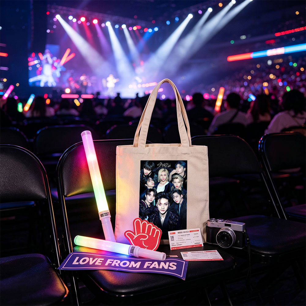 Stray Kids Group Portrait in Dark Elegant Attire with Intense Expressions - Canvas tote bags