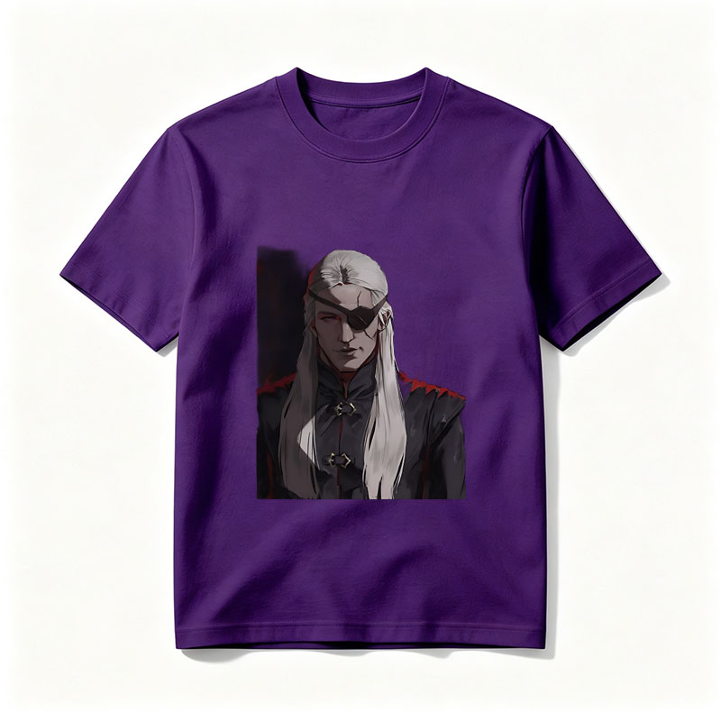 Elderly Warrior with White Hair and Eye Patch in Dark Armor - Tee