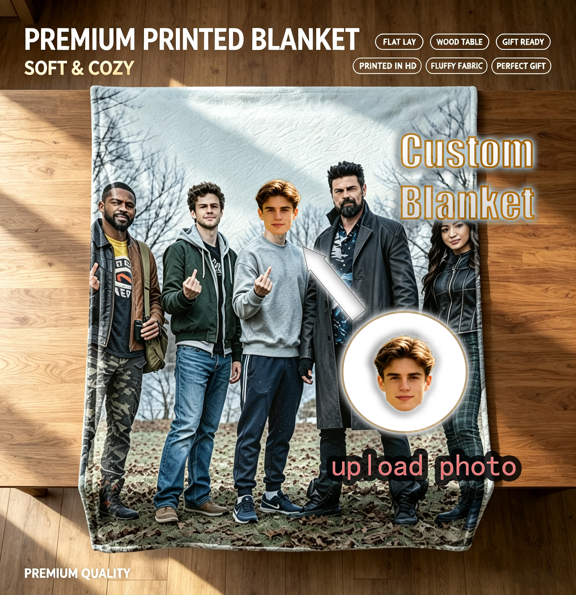 Cool Character Print Flannel Throw Blanket, Soft Anti‑Pilling Fleece Blanket for Gaming Room Bedroom Couch, Trendy Fan Merch Gift for Teens Young Adults, Multiple Sizes