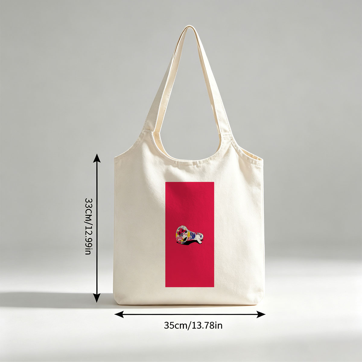 Kiwibank Megaphone on Red Background - Canvas shoulder bags/