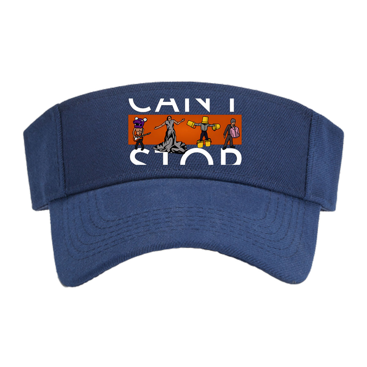 Can't Stop: Hippo Guitarist, Dancer, Bucket Man, and Pink Shirt Guy -  Visor cap