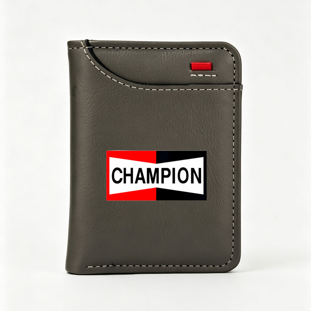 Champion Brand Logo with Red, Black, and White Design - Vertical Style Wallet