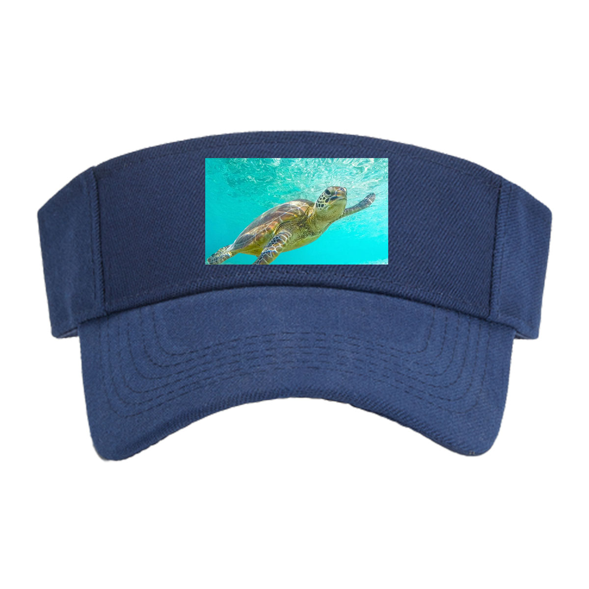 Sea Turtle Swimming in Crystal Clear Waters -  Visor cap