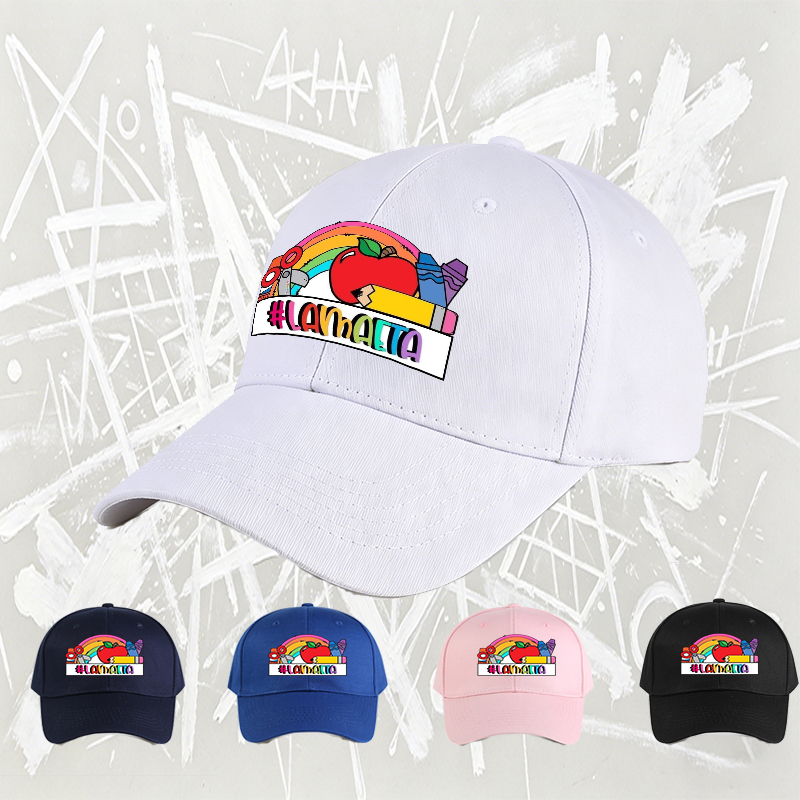 Unisex Classic Baseball Cap with Rainbow Apple Art and #LAMMAETA Print - Perfect for School, Arts & Crafts, Teachers and Creative Adults