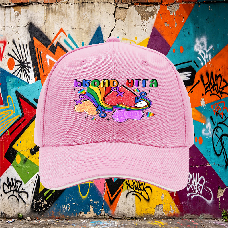 Unisex Classic Sandwich Hat with Pride Rainbow Hearts and 