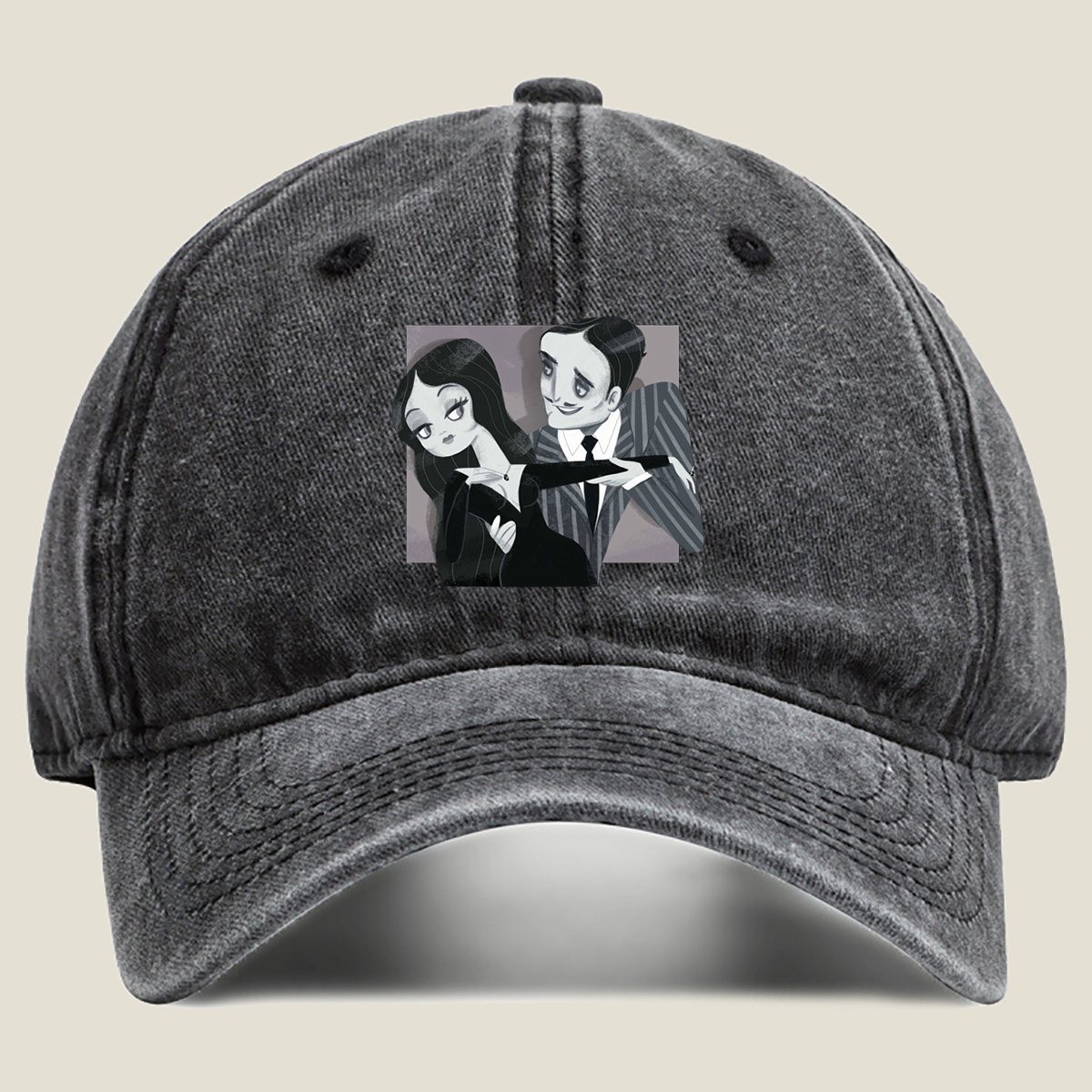 The Addams Family: Morticia and Gomez - Washed Denim - Baseball Cap