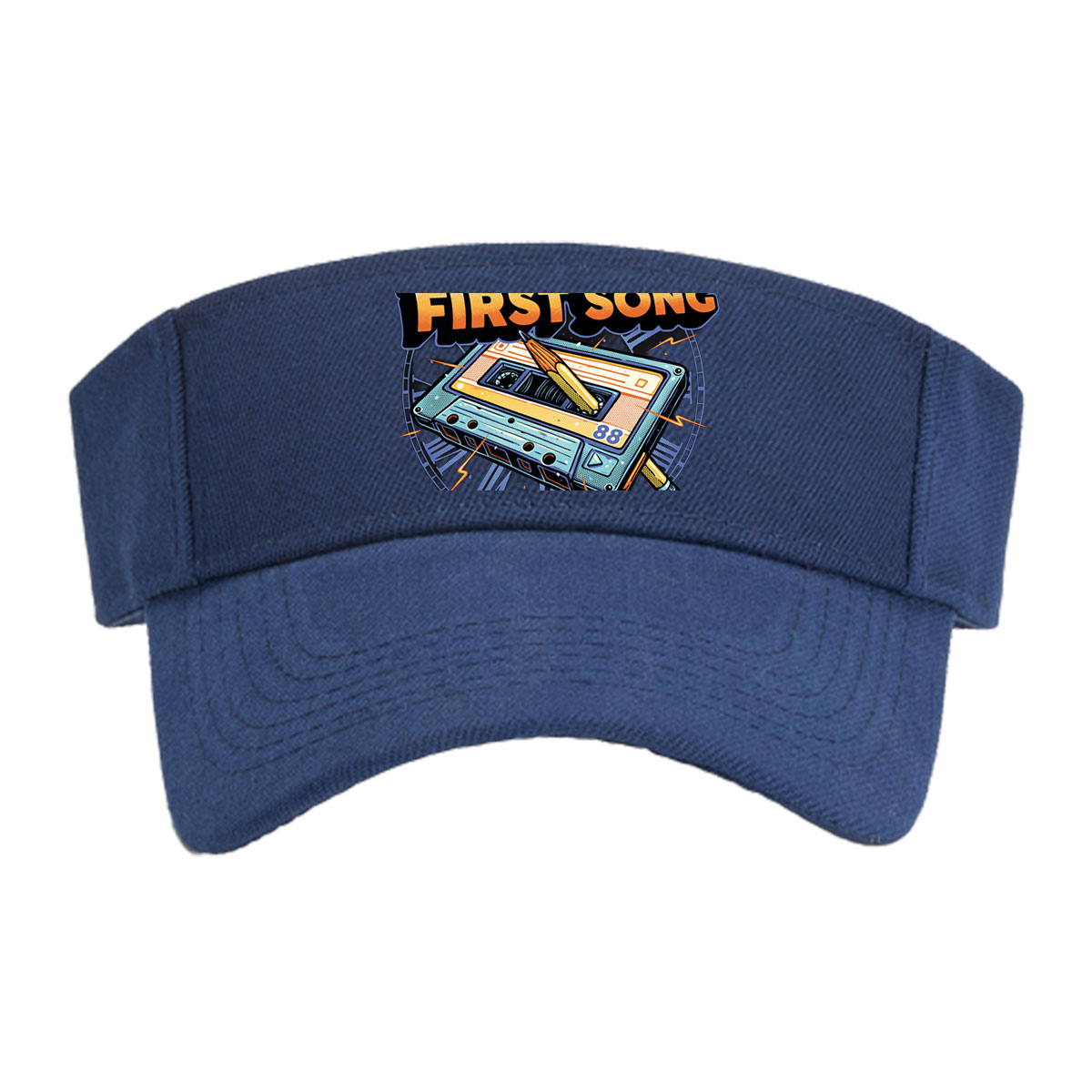 Back to the First Song: Cassette Tape with Pen and Clock Design -  Visor cap