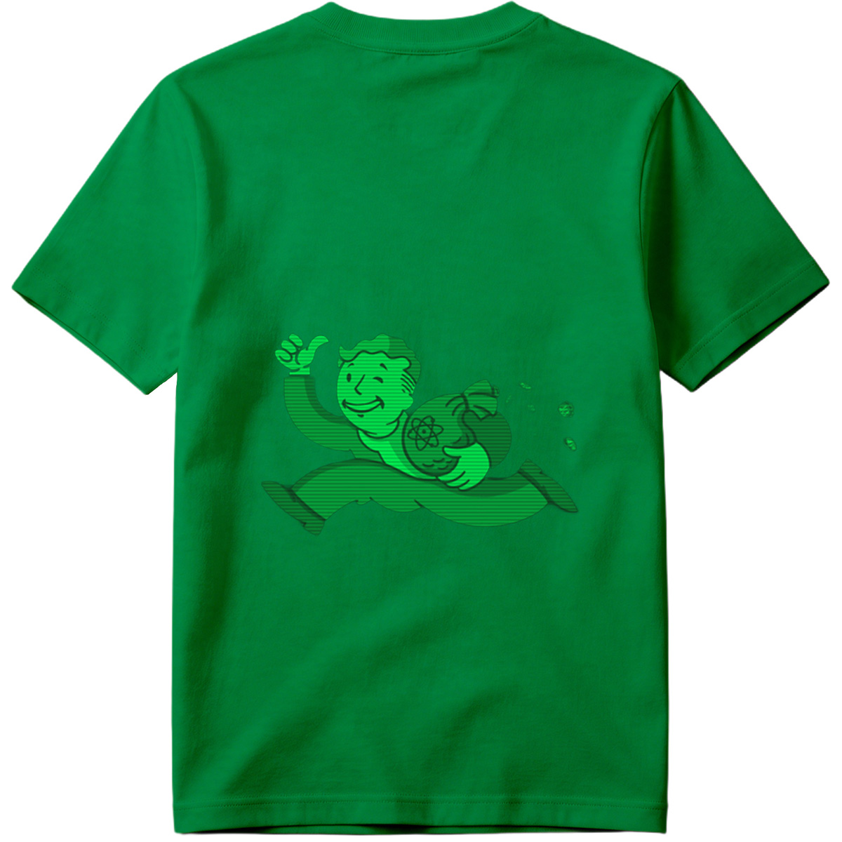 Vault Boy from Fallout Running with a Bag of Atoms - Tee