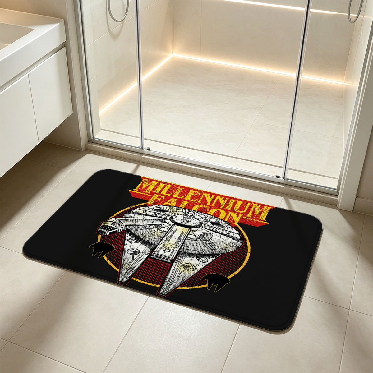 Millennium Falcon Star Wars Spaceship Design - Flannel floor mat
