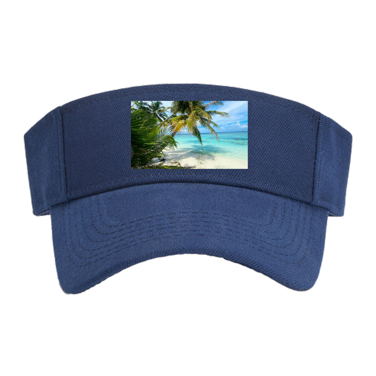 Tropical Beach with Palm Trees and Crystal Clear Water -  Visor cap