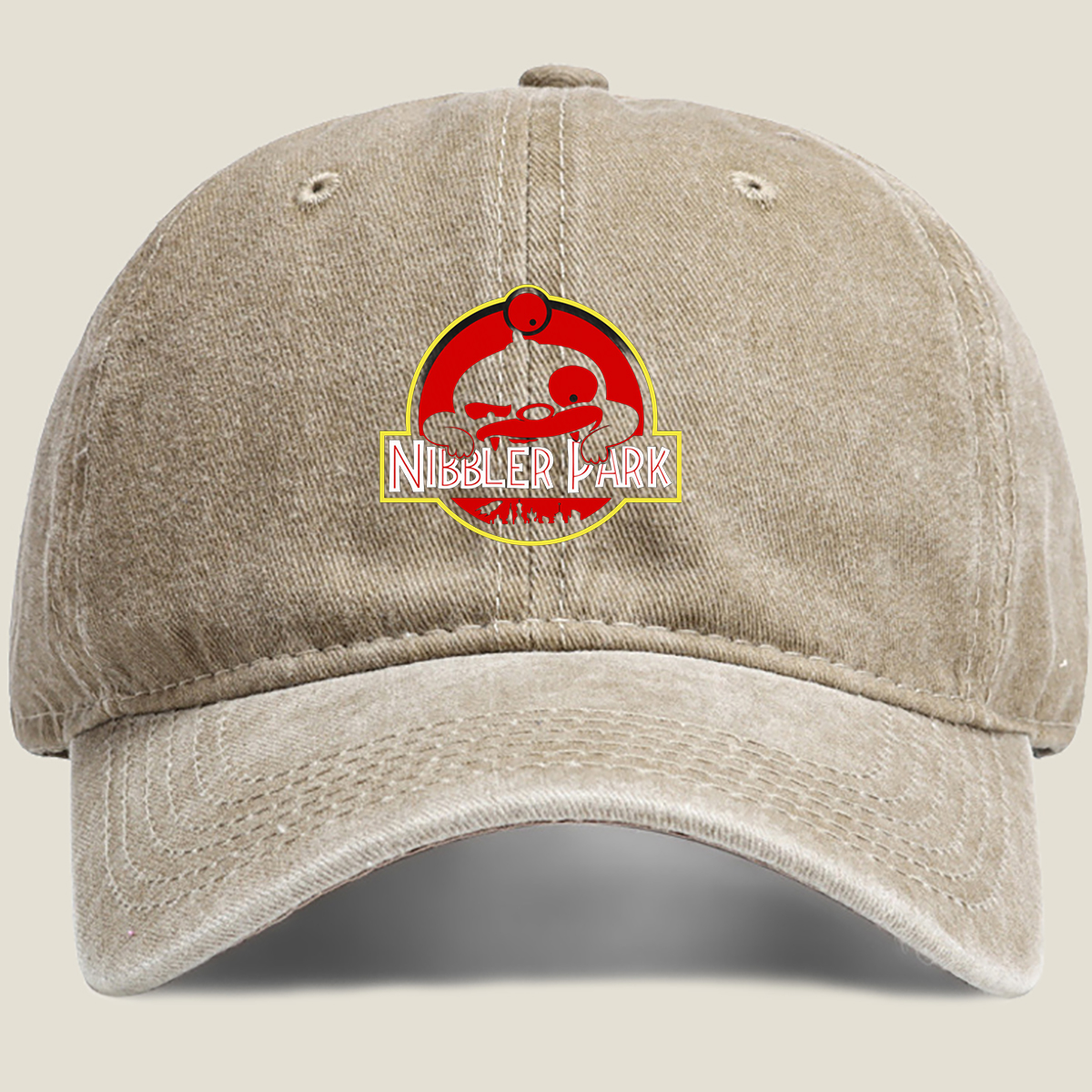 Nibbler Park: A Tribute to the Iconic Alien from *The Simpsons* - Washed Denim - Baseball Cap