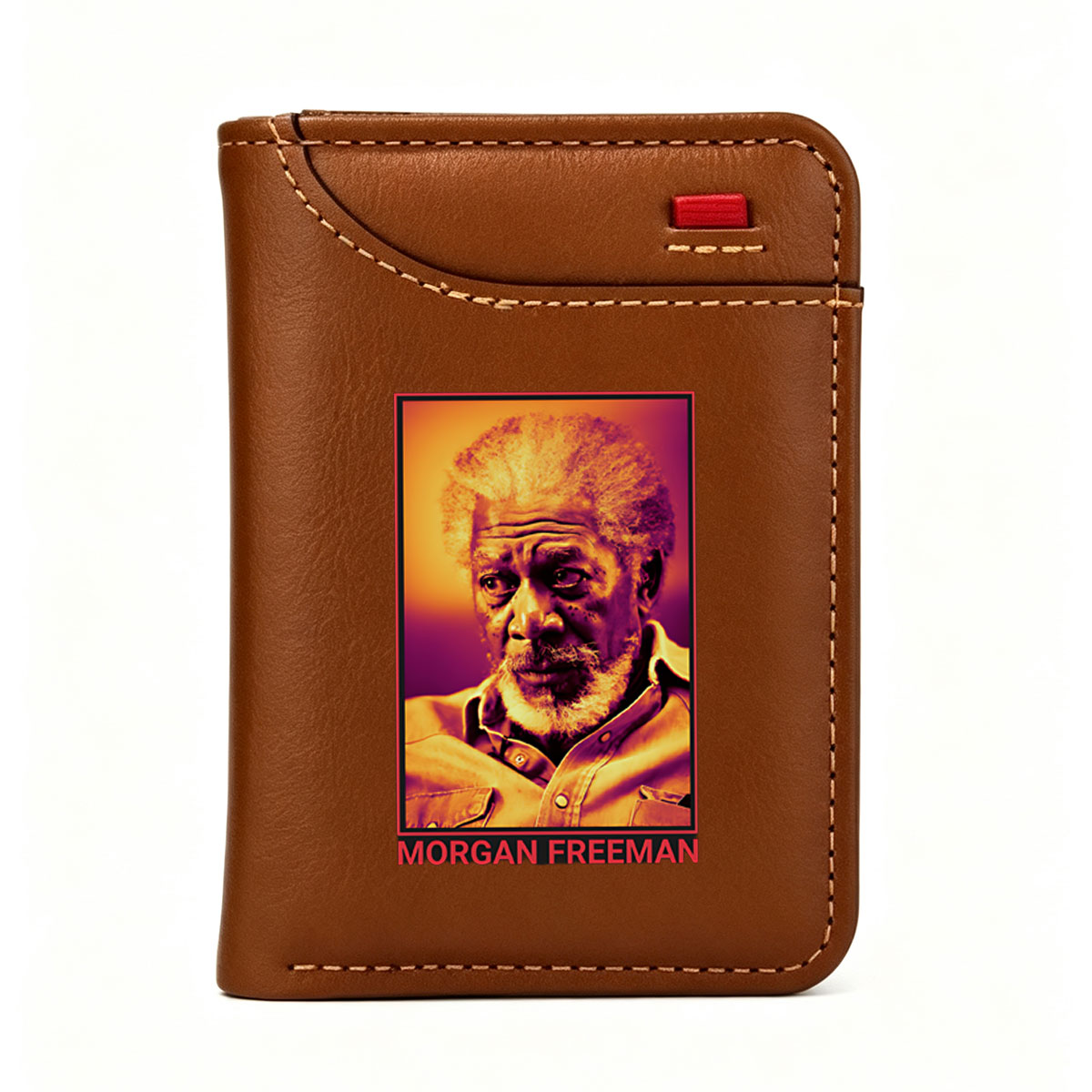 Morgan Freeman Portrait in Warm Tones - Vertical Style Wallet