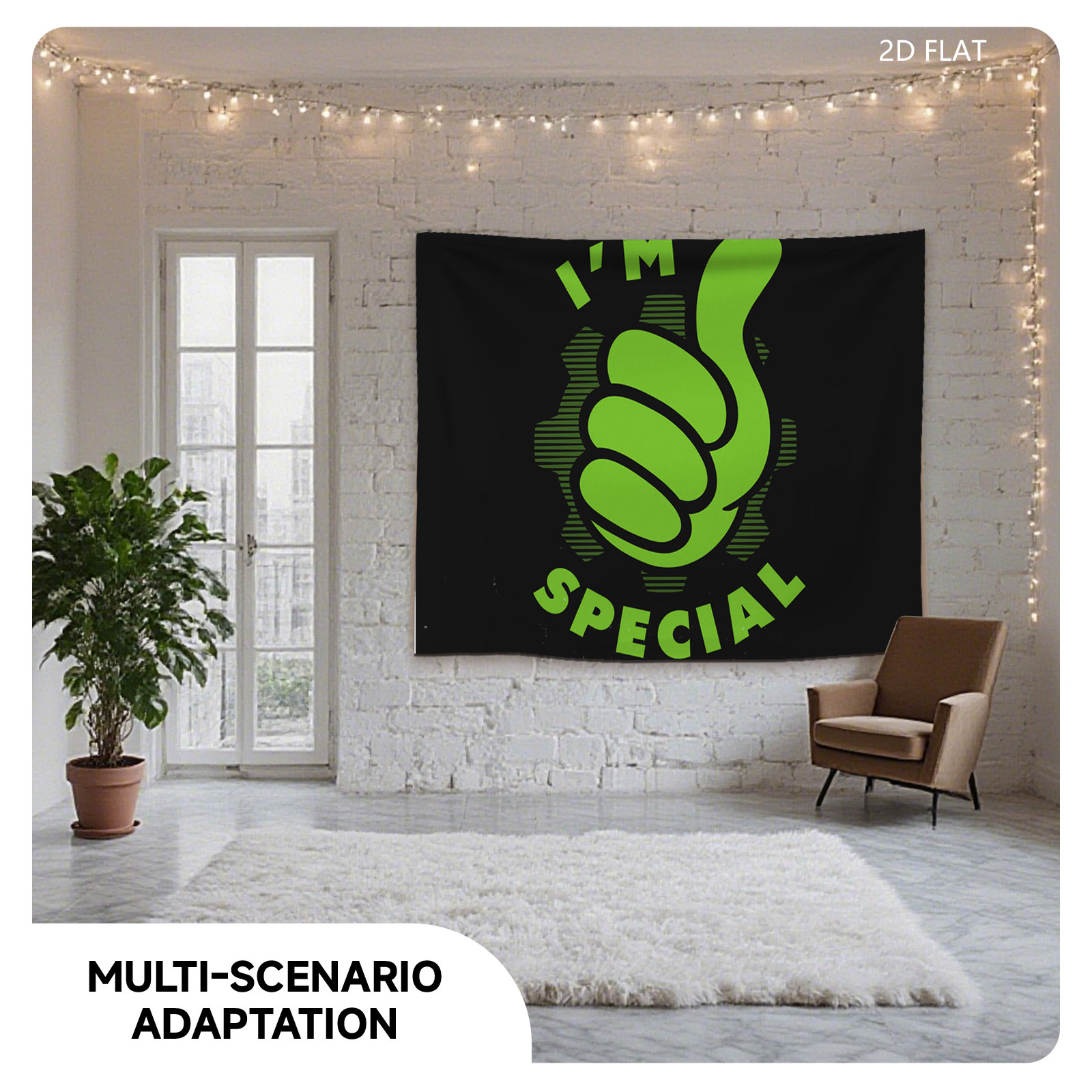 I'M SPECIAL - Green Thumbs Up Gesture Design - Tapestry